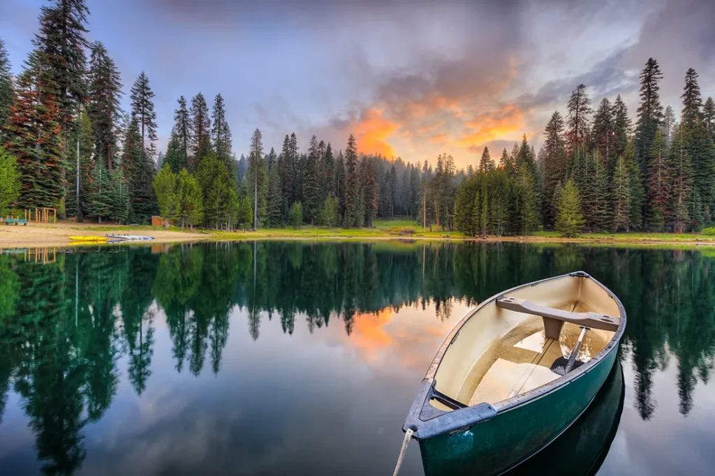 canoe on lake